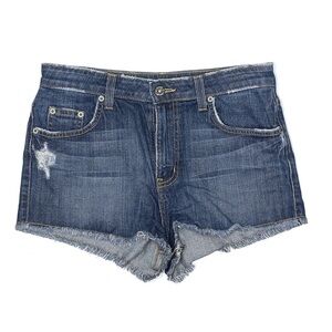 Carmar High Waist Medium Wash Boho Cutoff Jean Shorts Size 27